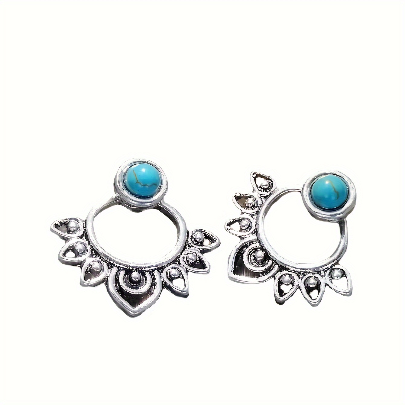 Vintage Bohemian Front and Back Style Turquoise Earrings